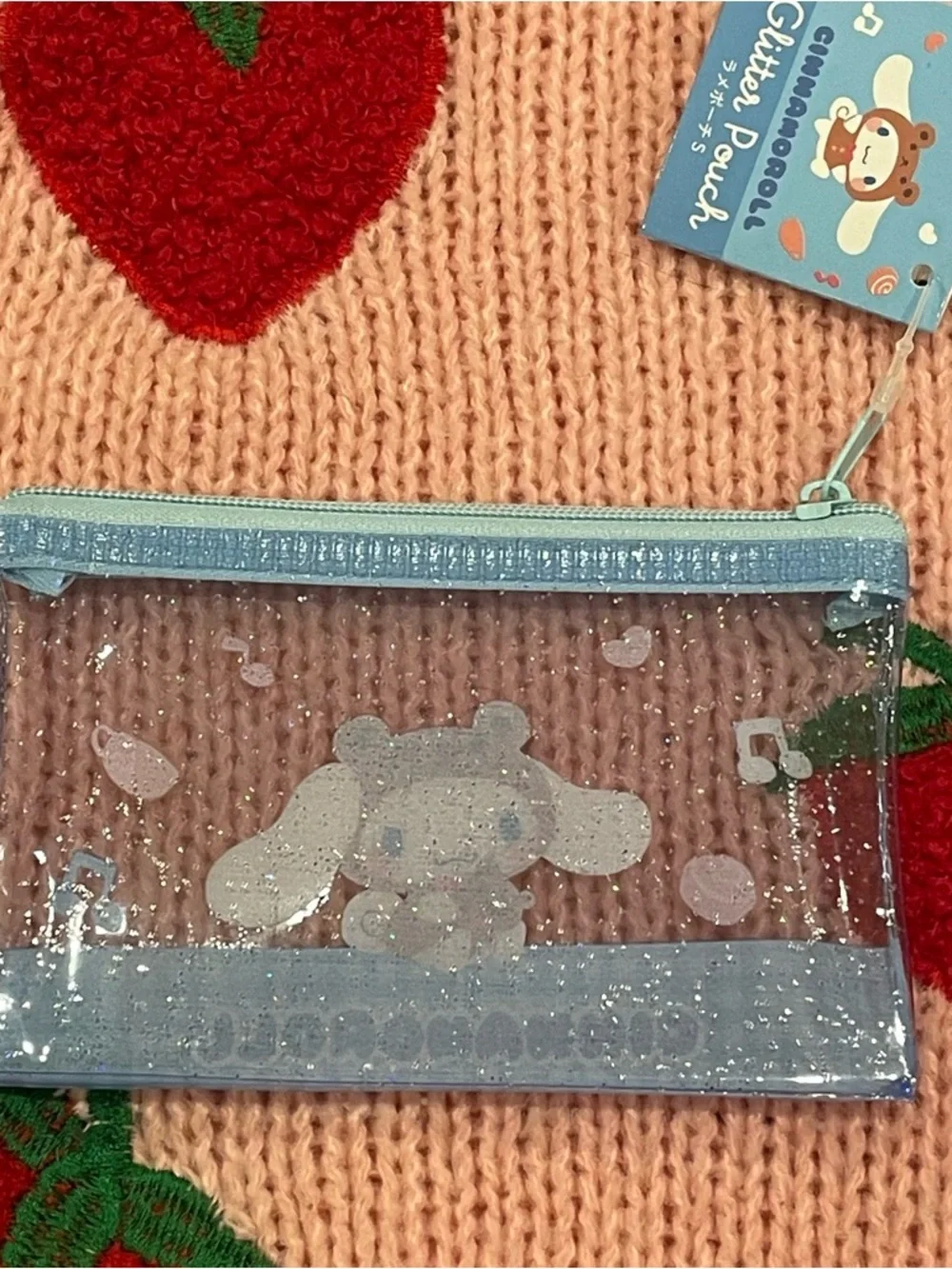 Sanrio Cinnamoroll Clear Glitter Mini Zipper Bag